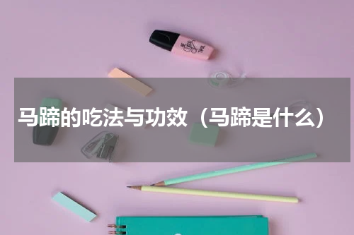 马蹄的吃法与功效（马蹄是什么）