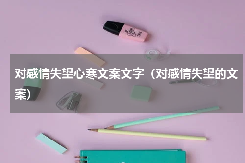 对感情失望心寒文案文字（对感情失望的文案）