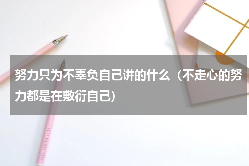 努力只为不辜负自己讲的什么（不走心的努力都是在敷衍自己）