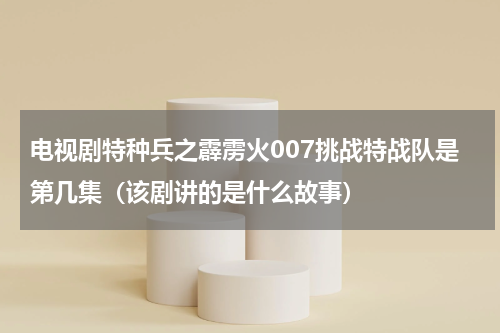 电视剧特种兵之霹雳火007挑战特战队是第几集（该剧讲的是什么故事）