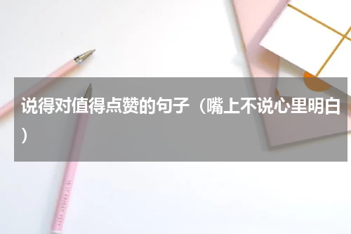 说得对值得点赞的句子（嘴上不说心里明白）