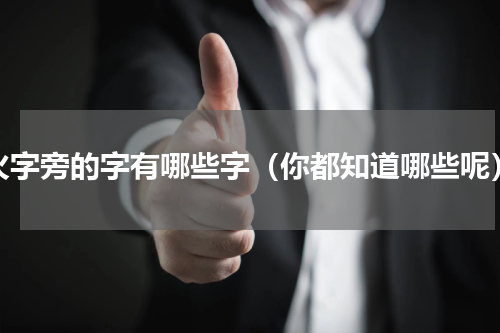 火字旁的字有哪些字（你都知道哪些呢）