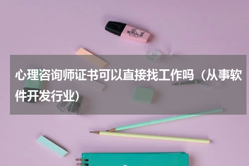 心理咨询师证书可以直接找工作吗（从事软件开发行业）
