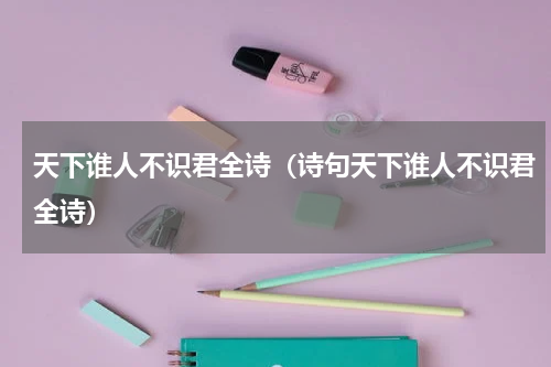 天下谁人不识君全诗（诗句天下谁人不识君全诗）