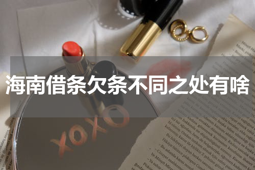 海南借条欠条不同之处有啥