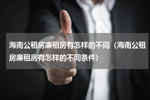 海南公租房廉租房有怎样的不同（海南公租房廉租房有怎样的不同条件）