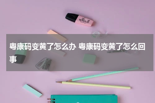 粤康码变黄了怎么办 粤康码变黄了怎么回事