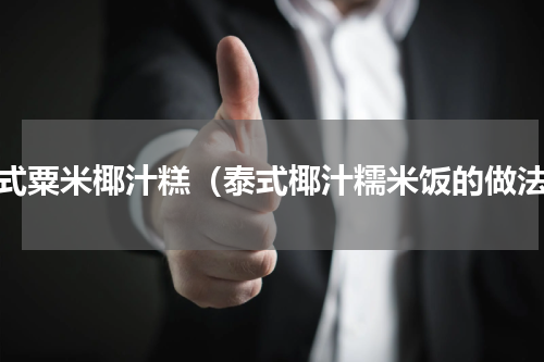 泰式粟米椰汁糕（泰式椰汁糯米饭的做法）
