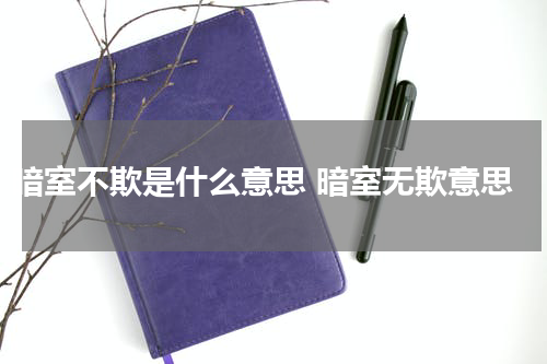 暗室不欺是什么意思 暗室无欺意思