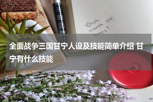全面战争三国甘宁人设及技能简单介绍 甘宁有什么技能