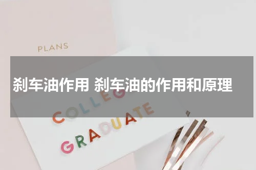 刹车油作用 刹车油的作用和原理