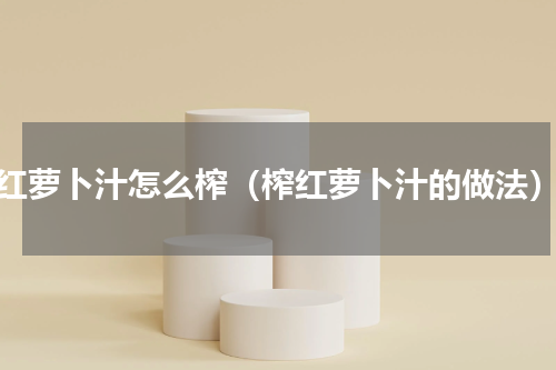 红萝卜汁怎么榨（榨红萝卜汁的做法）