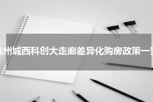杭州城西科创大走廊差异化购房政策一览