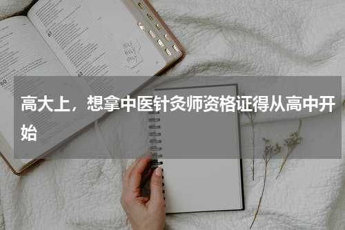 高大上，想拿中医针灸师资格证得从高中开始