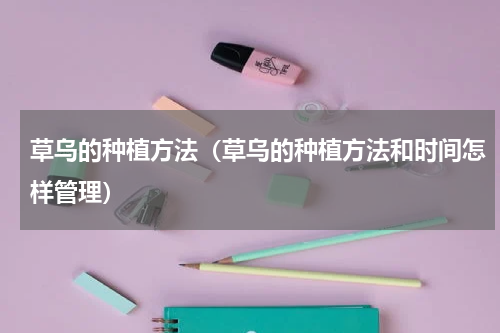 草乌的种植方法（草乌的种植方法和时间怎样管理）