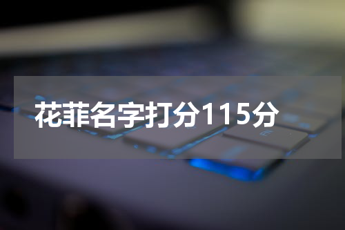 花菲名字打分115分