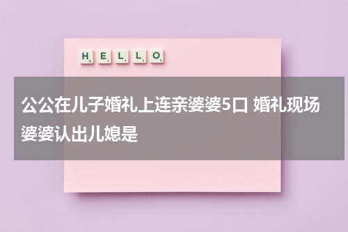公公在儿子婚礼上连亲婆婆5口 婚礼现场婆婆认出儿媳是