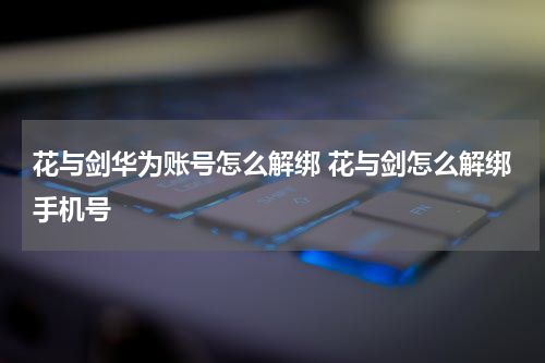 花与剑华为账号怎么解绑 花与剑怎么解绑手机号