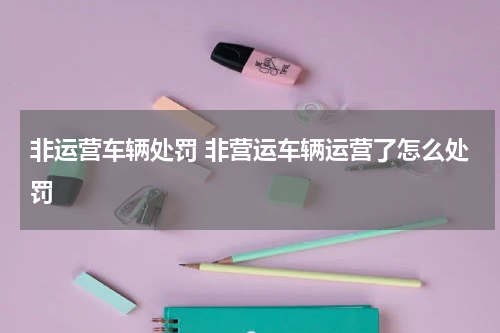 非运营车辆处罚 非营运车辆运营了怎么处罚