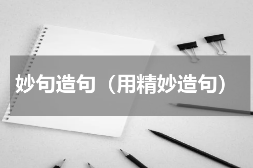 妙句造句（用精妙造句）