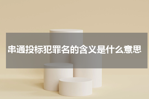 串通投标犯罪名的含义是什么意思