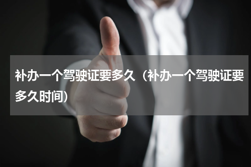 补办一个驾驶证要多久（补办一个驾驶证要多久时间）