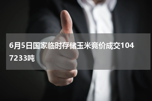 6月5日国家临时存储玉米竞价成交1047233吨
